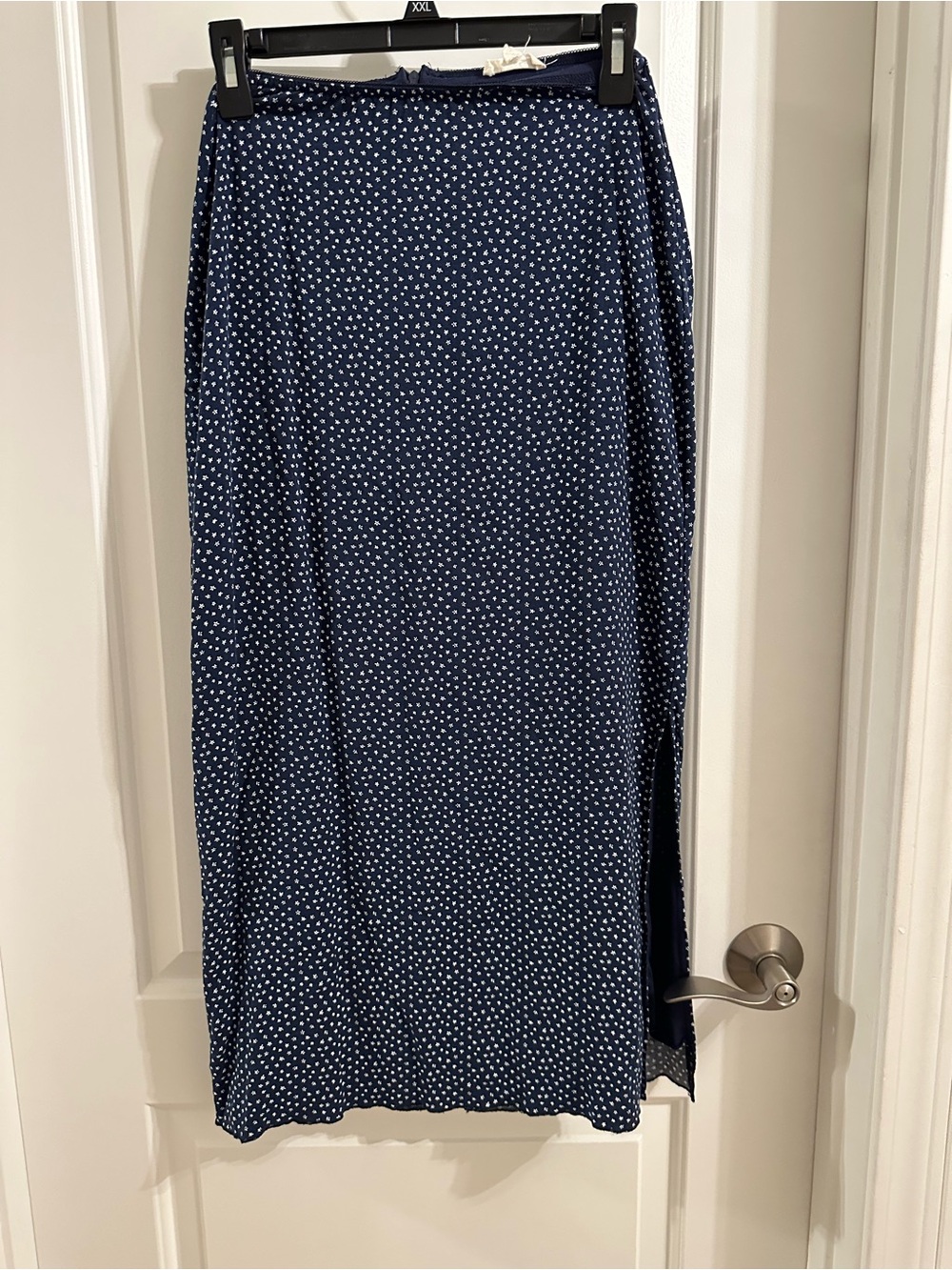 L.A. Hearts Long Blue Skirt with White Floral Design